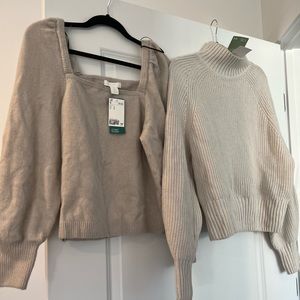 NEW WITH TAGS! Two beige H&M sweaters